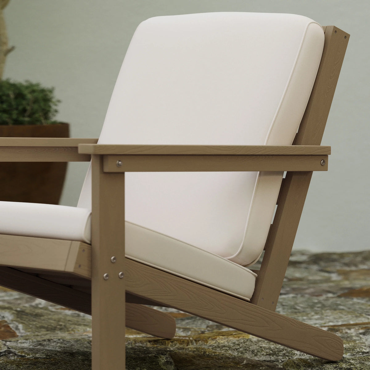 All-Weather Poly Resin Adirondack Chair with Cushions Z3685