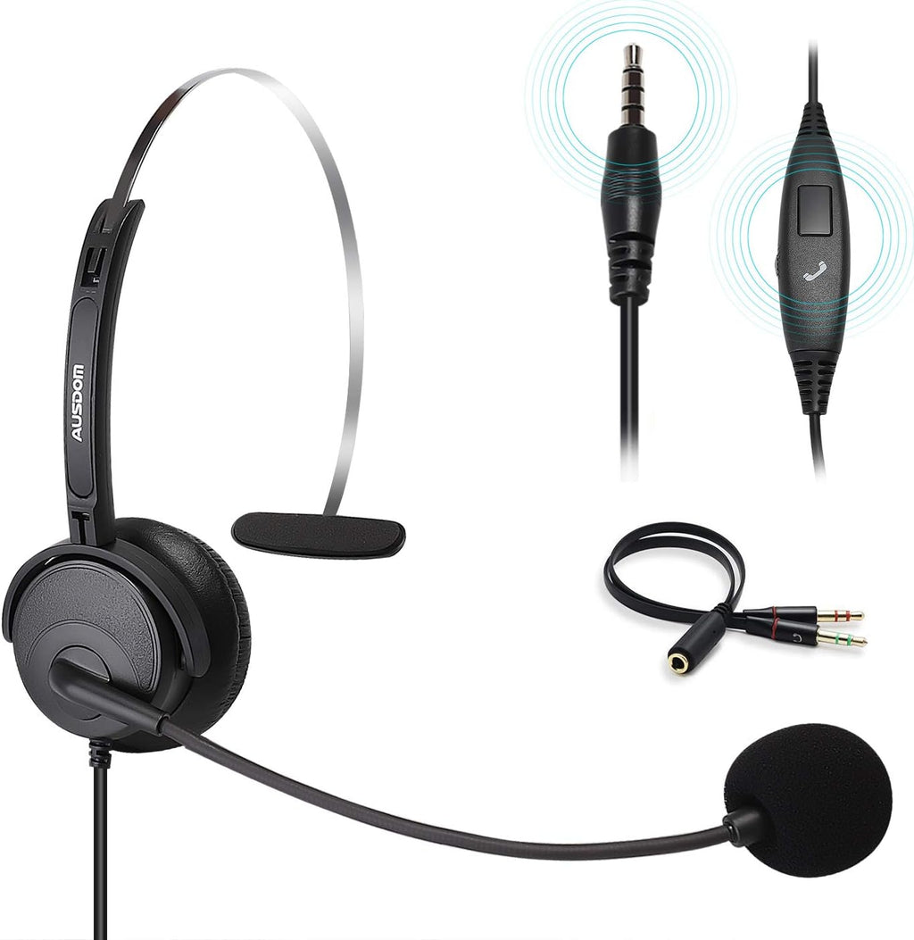 Wired PC Headset with Noise Cancelling Microphone and Volume Control H579032