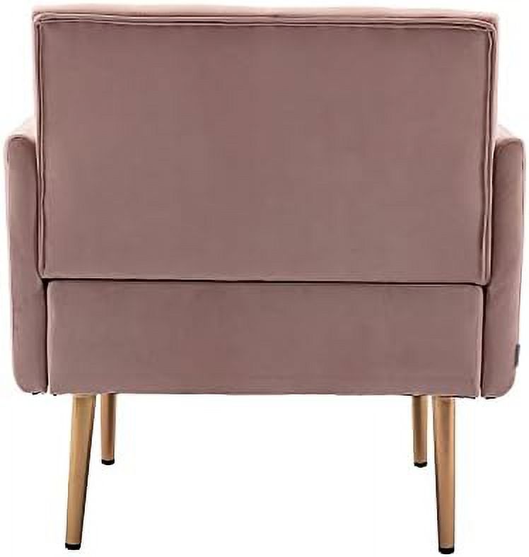 Pink Velvet Single Sofa with Rose Golden Metal Legs Y8876
