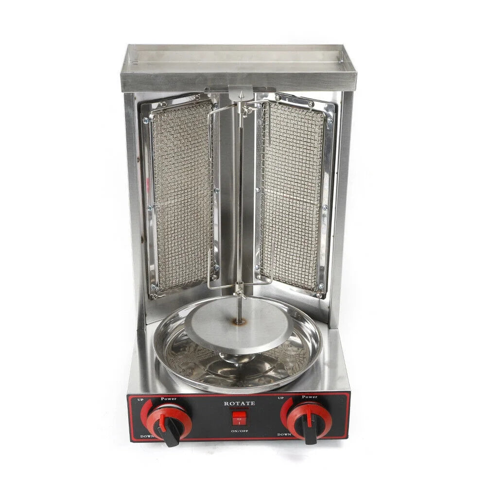 110V Gas Vertical Spinning Doner Kebab Grill Machine Broiler Shawarma Machine V4154