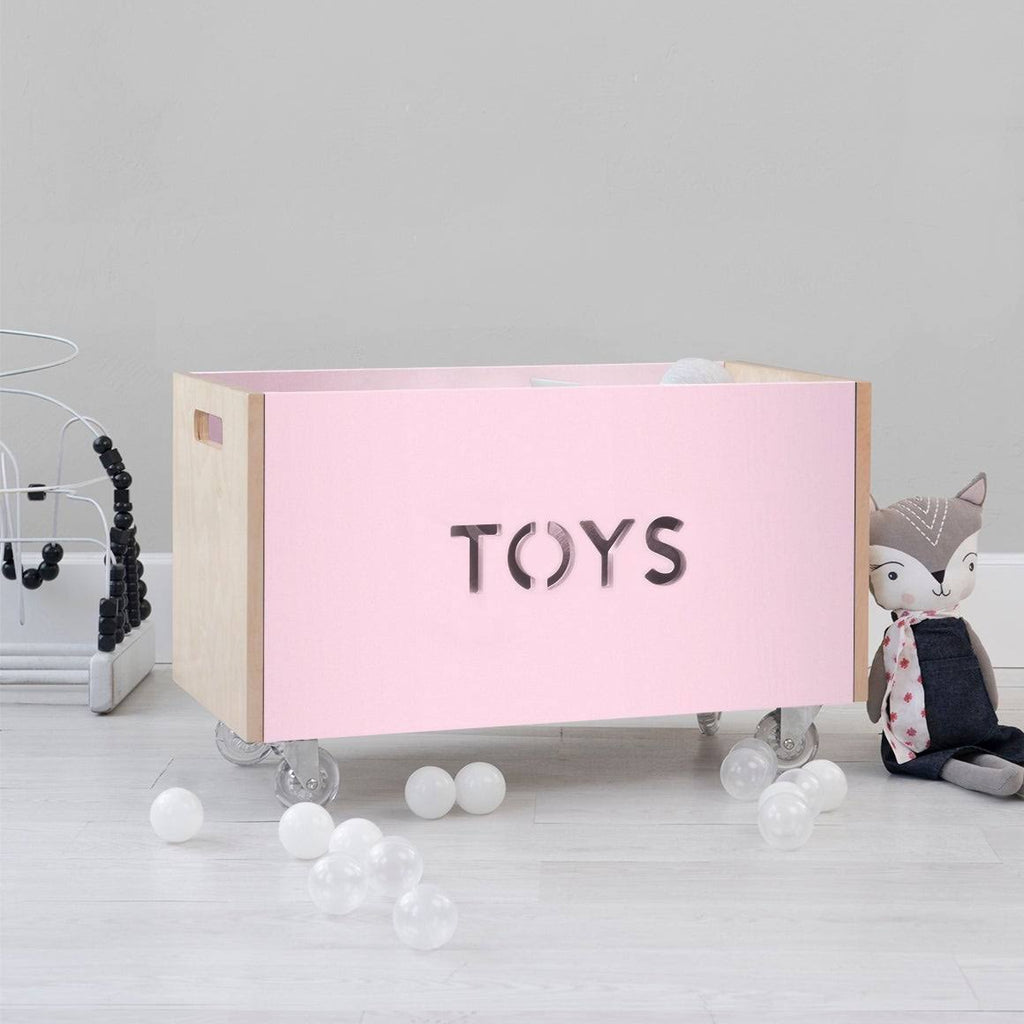 Pink Toy Box Chest on Casters W762314