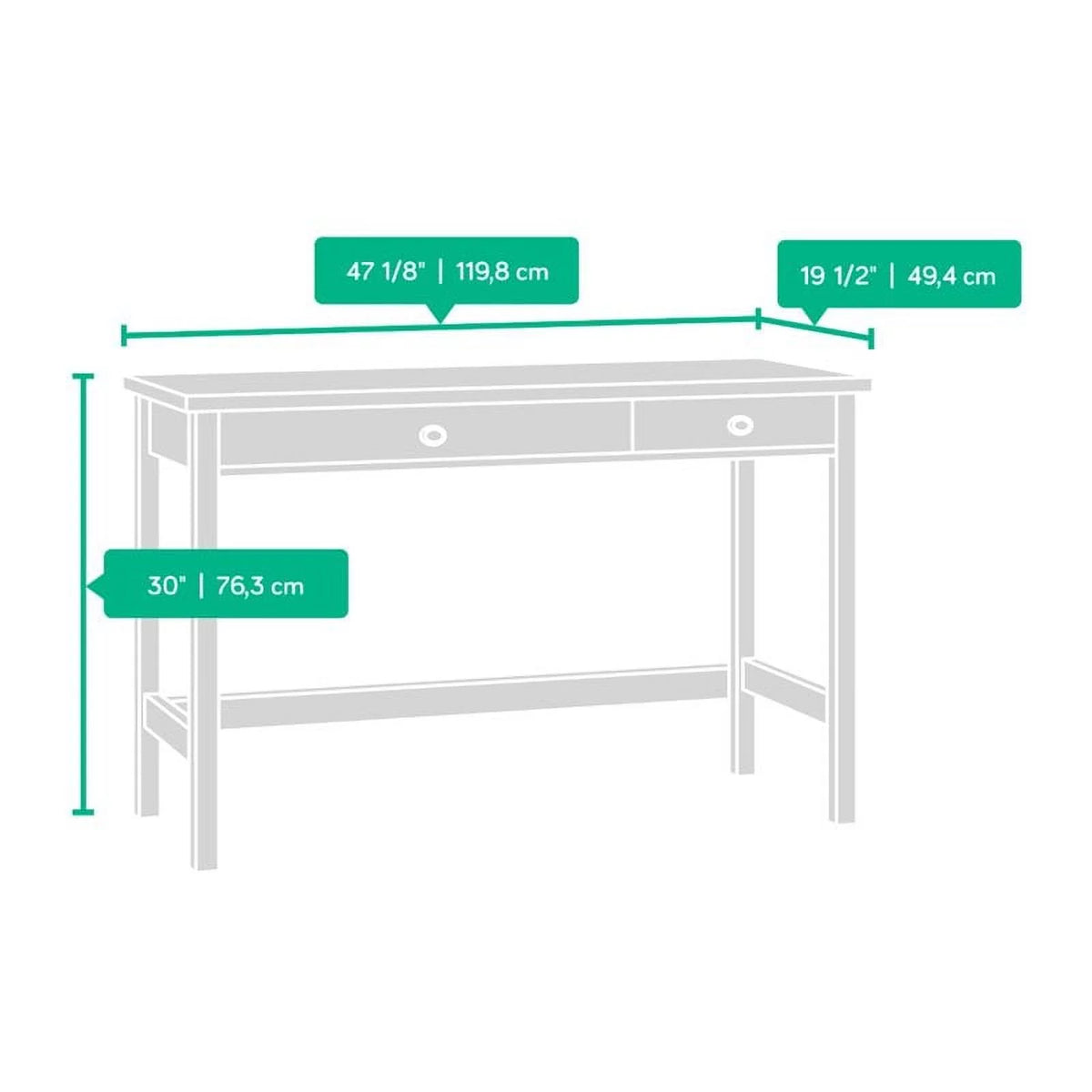 Salt Oak 2-Drawer Engineered Wood Writing Desk I31959