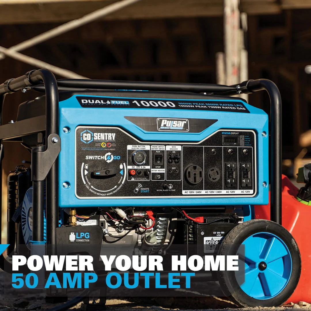 10,000 Watt Dual Fuel Portable Generator with Remote Start S1272