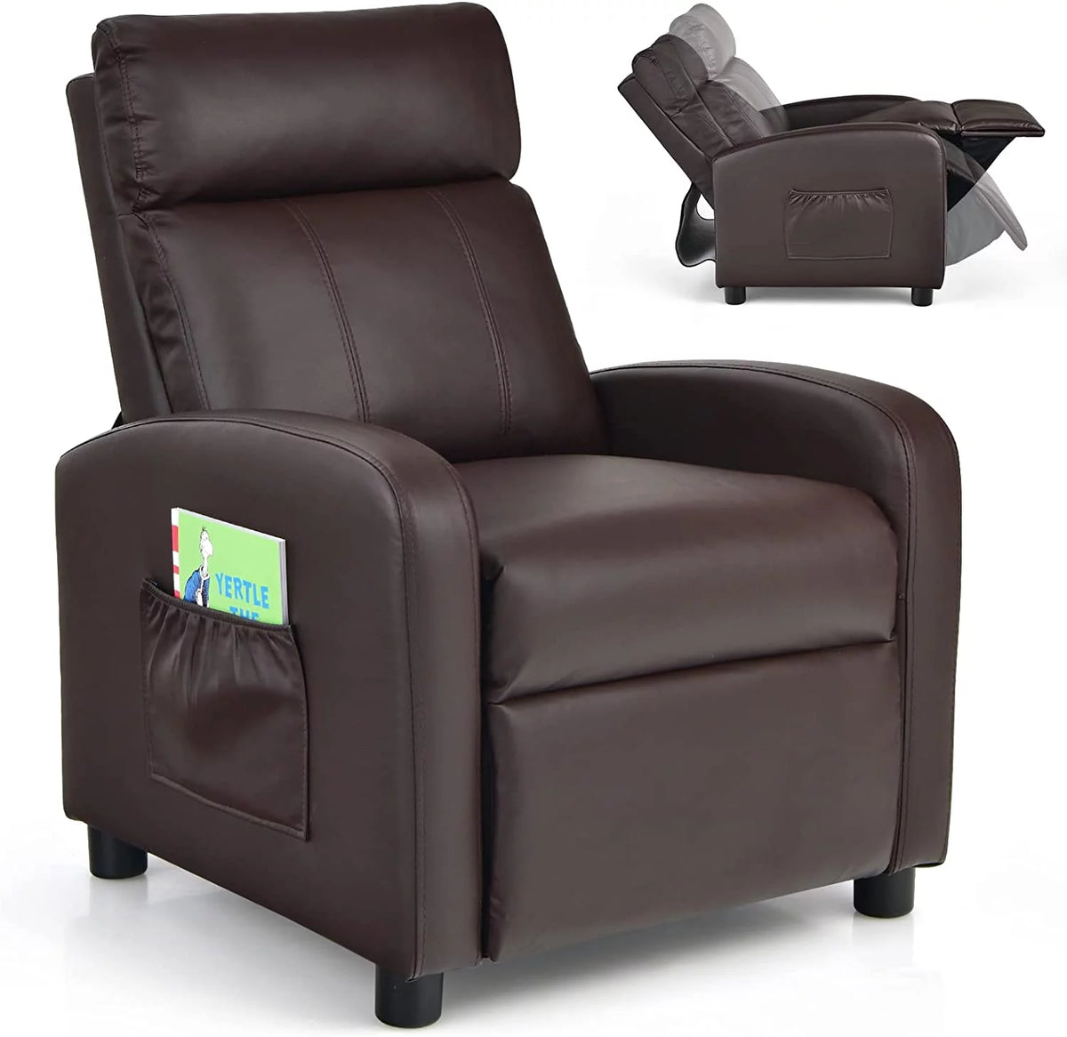Adjustable PU Leather Kids Recliner with Footrest Y43067