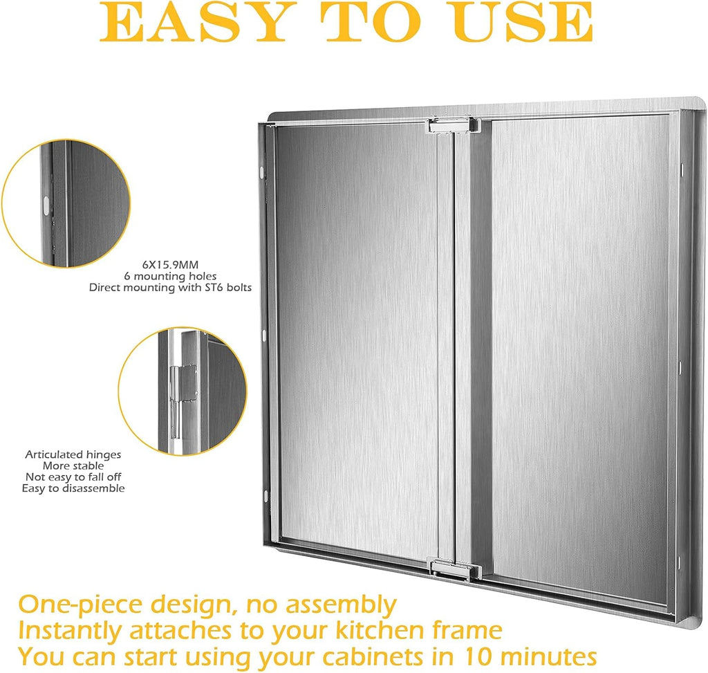 304 Brushed Stainless Steel BBQ Access Door (26 W x 22 H) L762