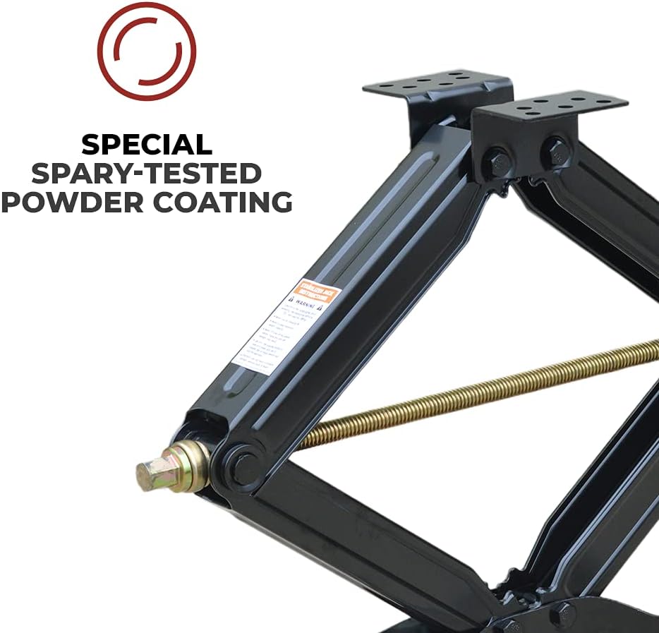 24" Scissor Jacks with Crank Handle, 5000 lbs Capacity, Pack of 2 U403708
