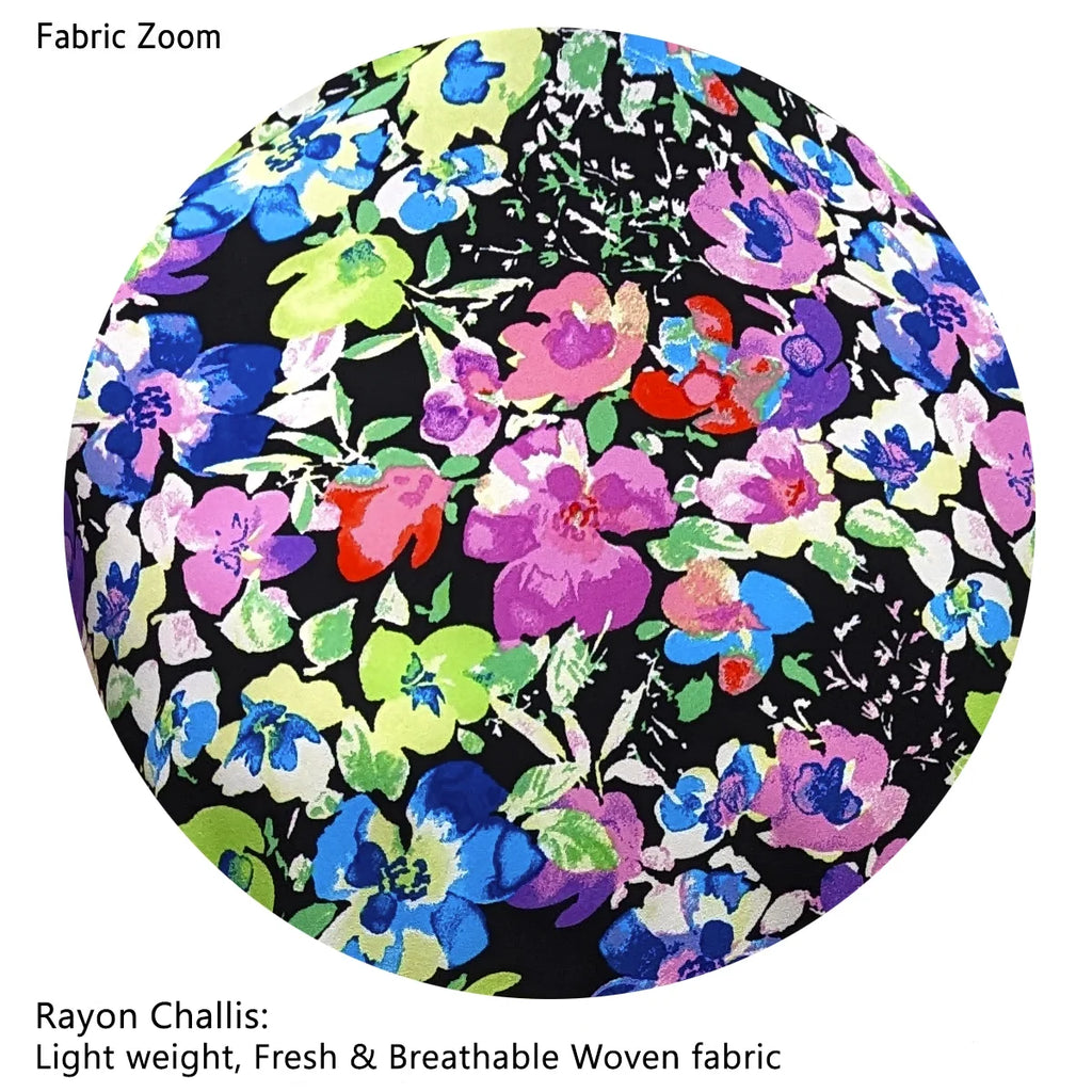 Colorful Garden Print Caftan Dress U511