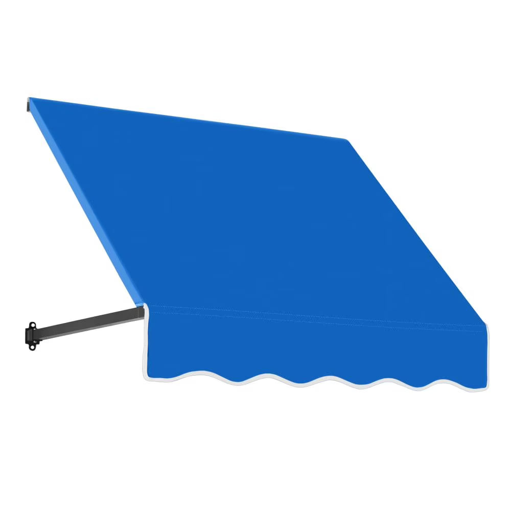 3.375 ft Acrylic Fabric Fixed Awning, Bright Blue Q69379