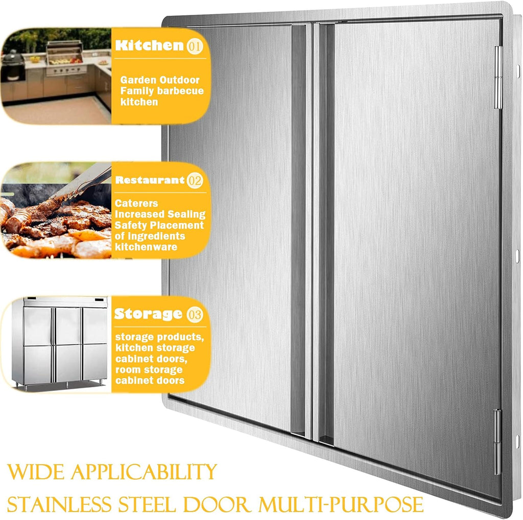 304 Brushed Stainless Steel BBQ Access Door (26 W x 22 H) L762