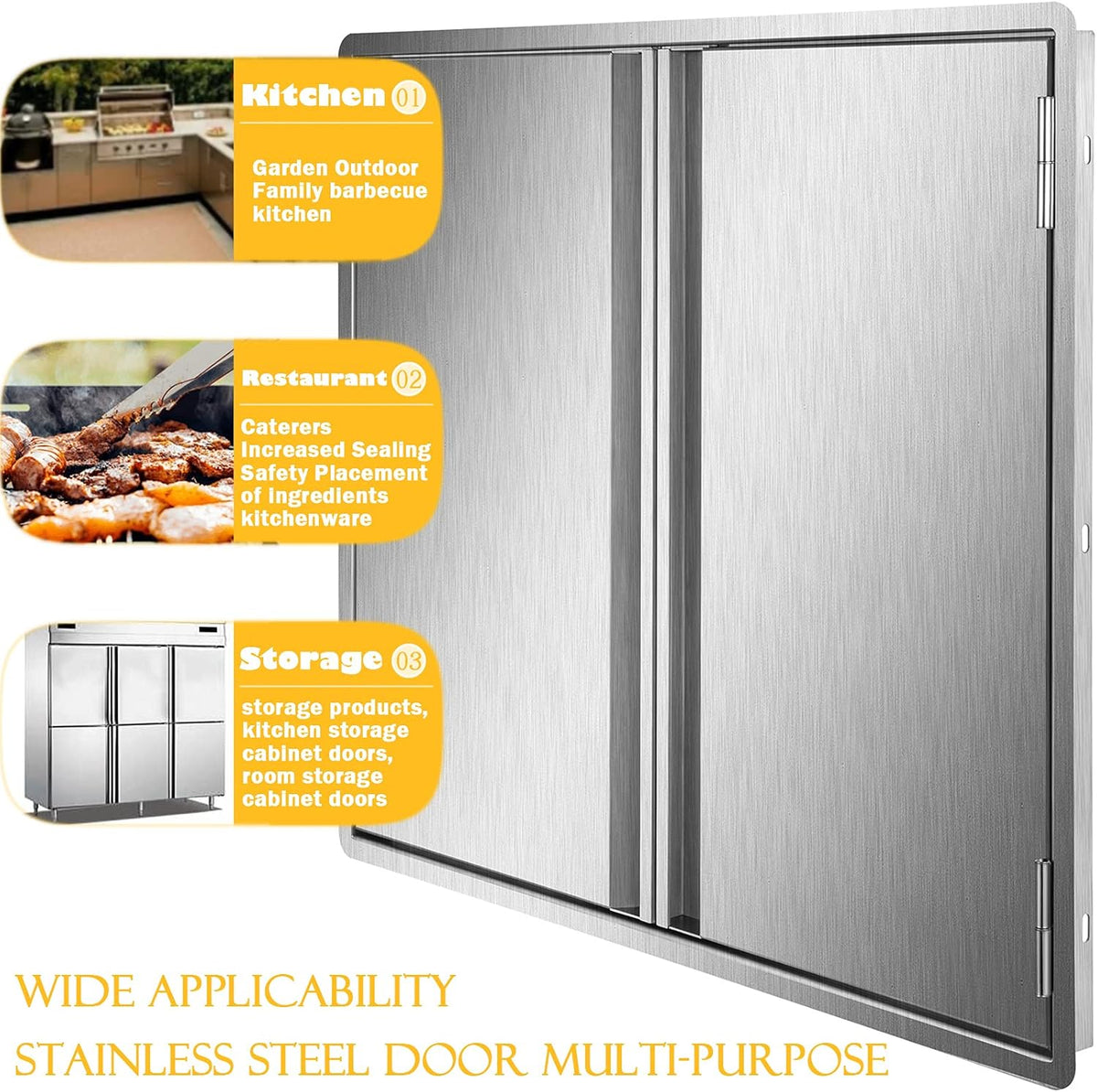 304 Brushed Stainless Steel BBQ Access Door (26 W x 22 H) L762