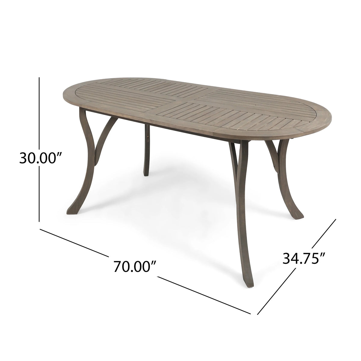 Acacia Wood 6-Seater Dining Set with Oval Dining Table W712