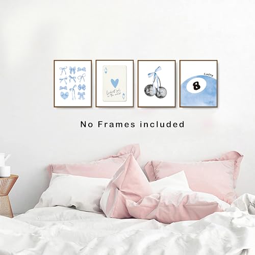 Pink Coquette Preppy Wall Art Prints Set of 4 C231725