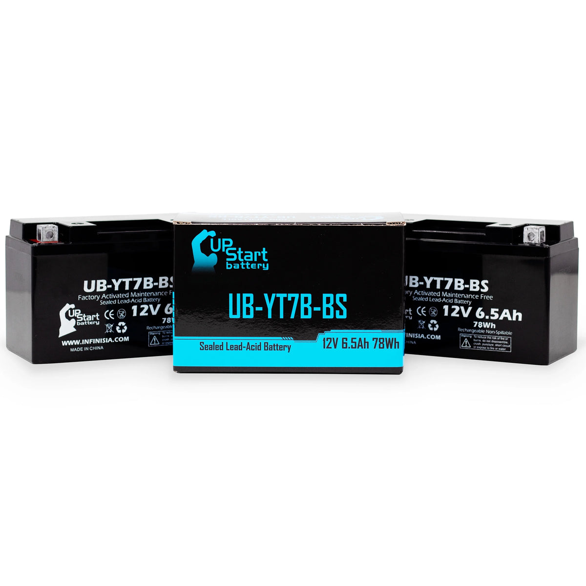 2-Pack 12V 6Ah Motorcycle Battery Z436
