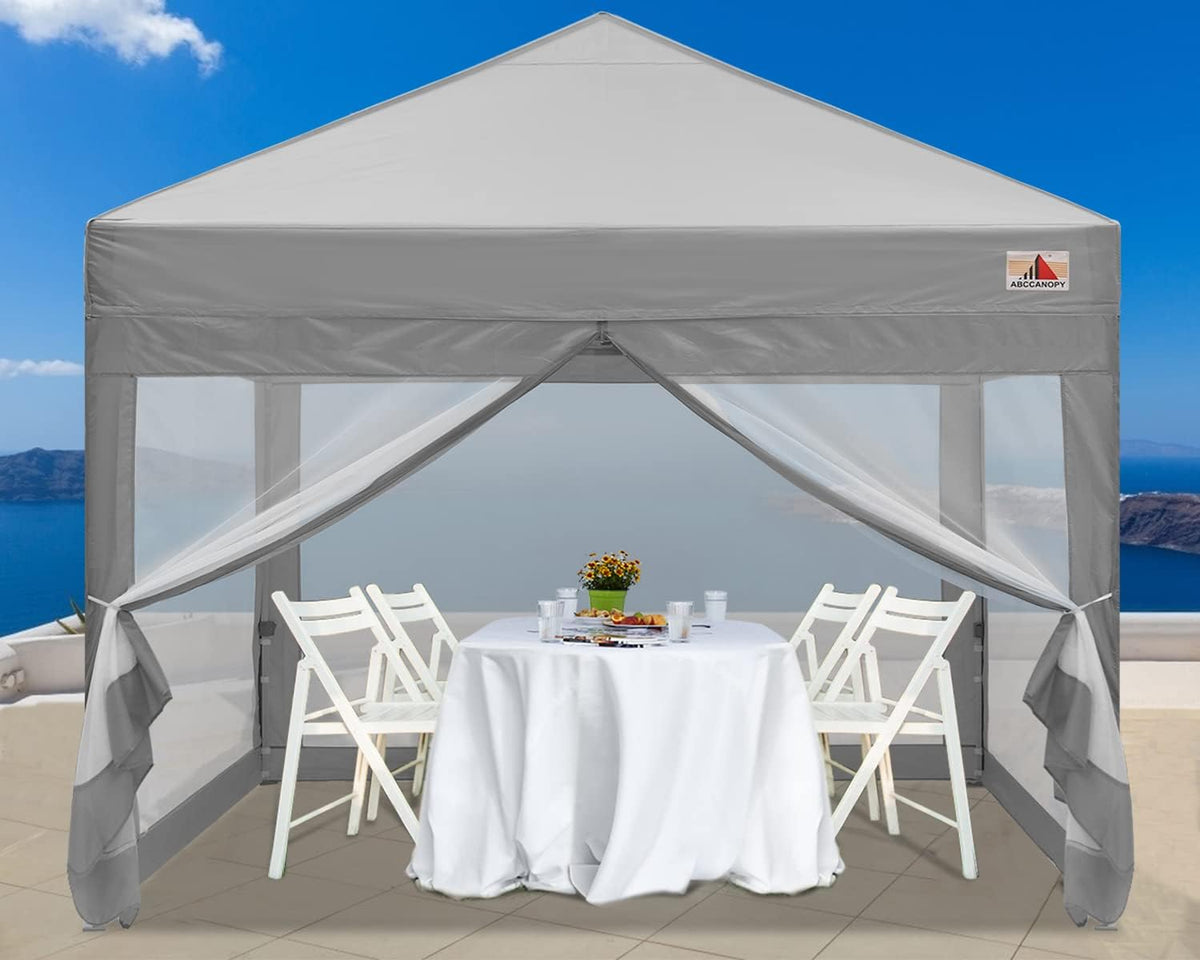 10x10 Pop up Canopy Tent with Mesh Walls and Carry Bag D803446