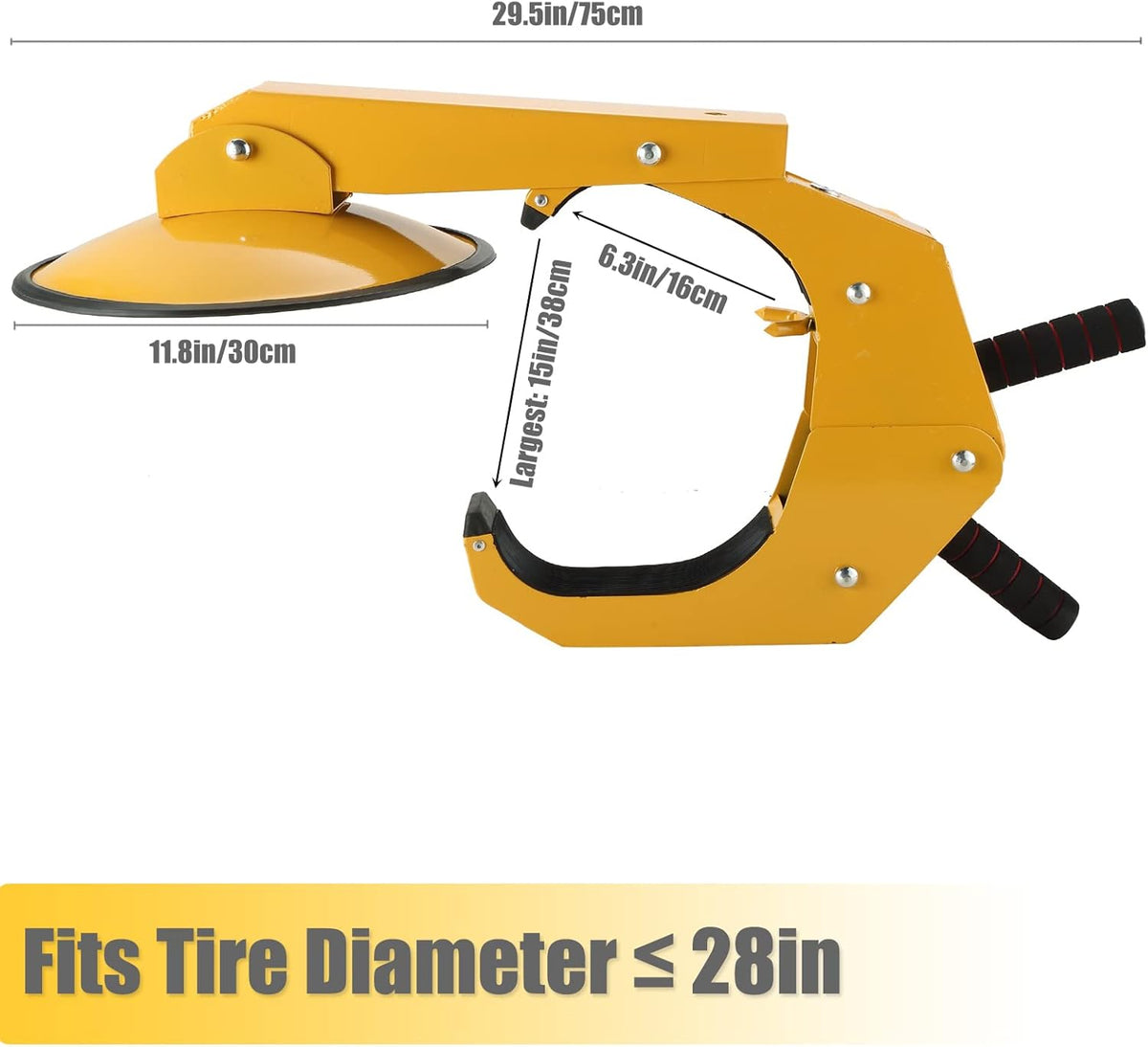 Pack of 2 Heavy Duty Adjustable Tire Lock with Two Keys U57446