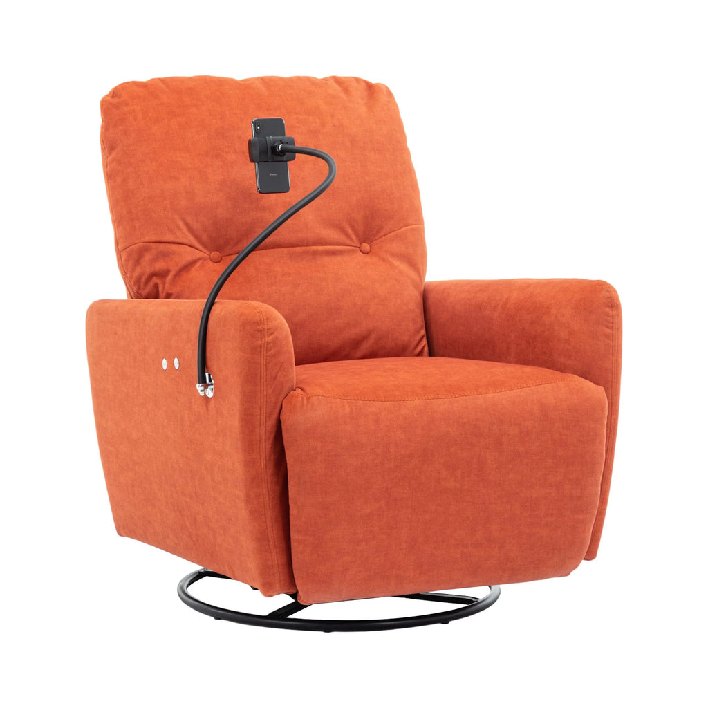 Orange 270 Degree Swivel Electric Recliner Sofa Y4363