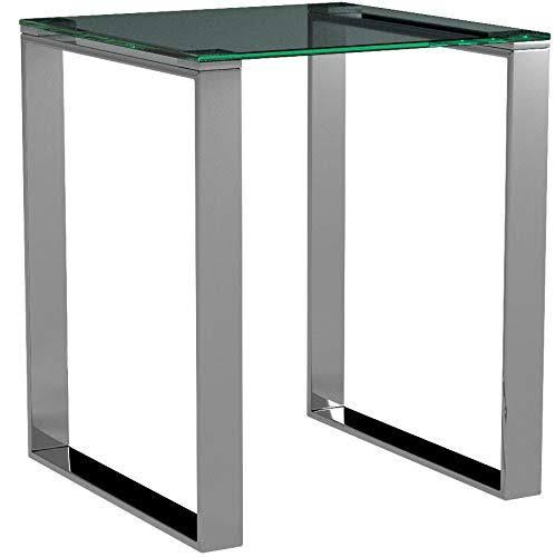 Chrome Square Glass End Table M19729