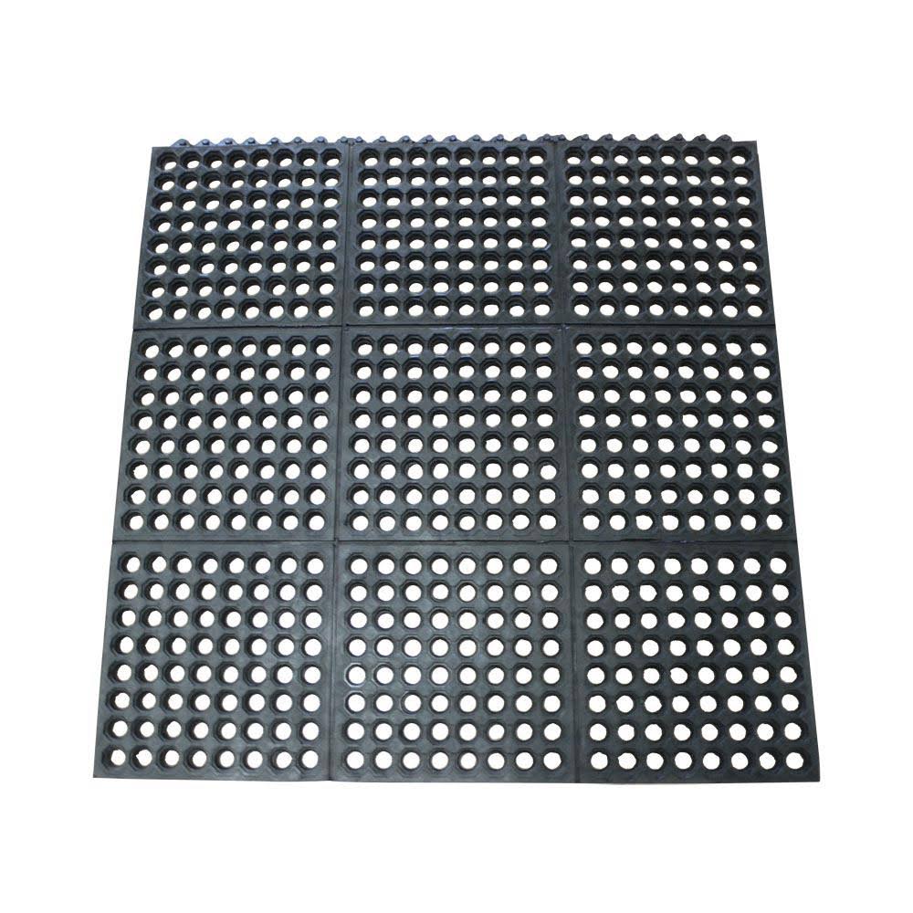 Black Rubber Kitchen Mats 4 Pack K831