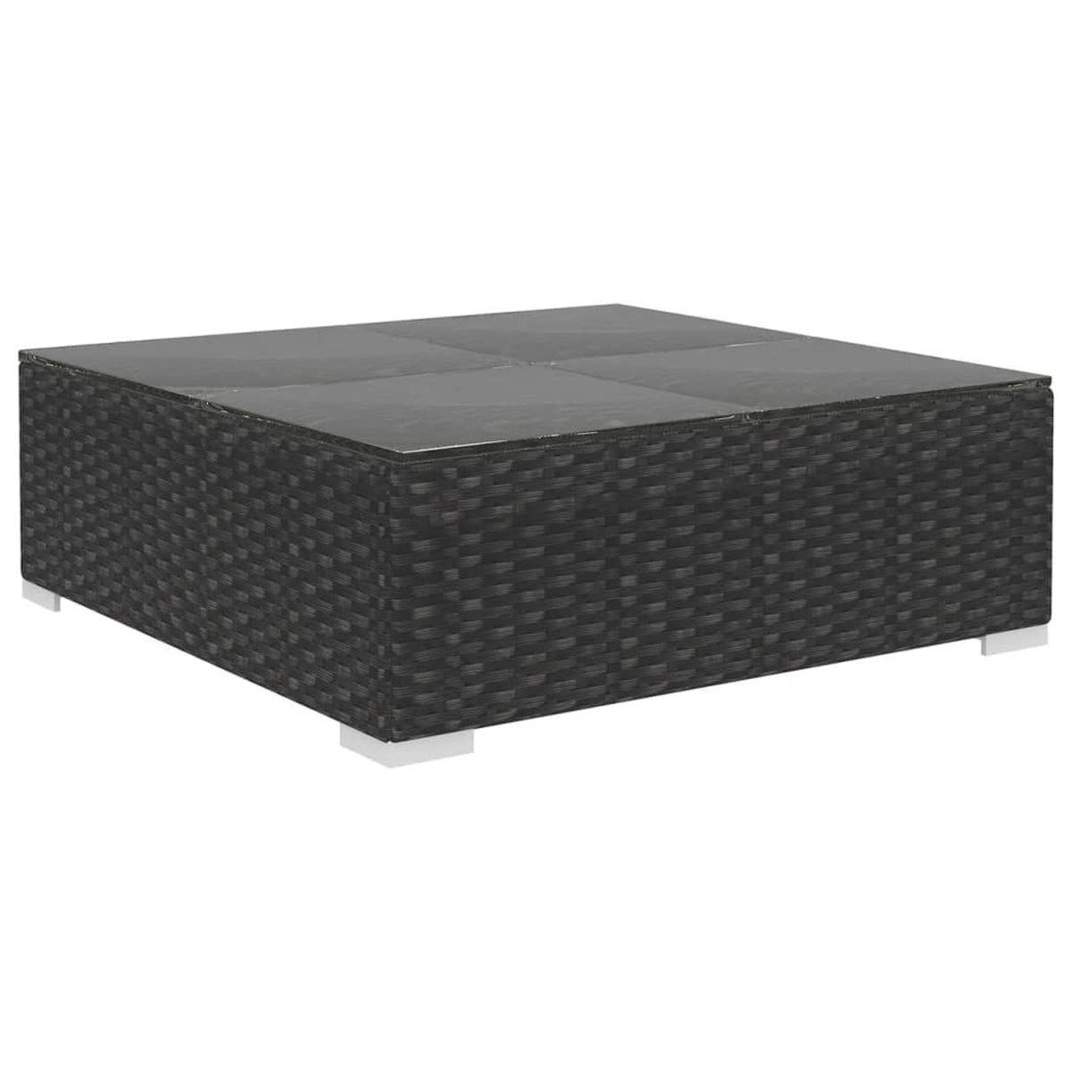 10 Piece Black Poly Rattan Outdoor Sectional Sofa Set H12240