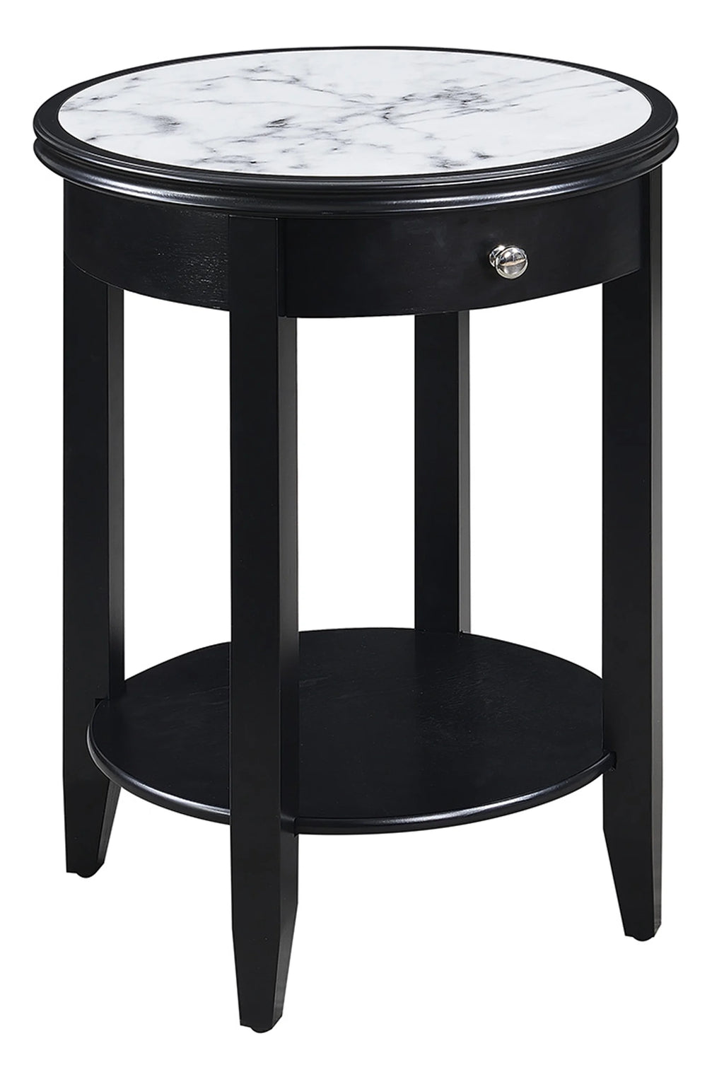 White 1 Drawer End Table with Shelf D54553