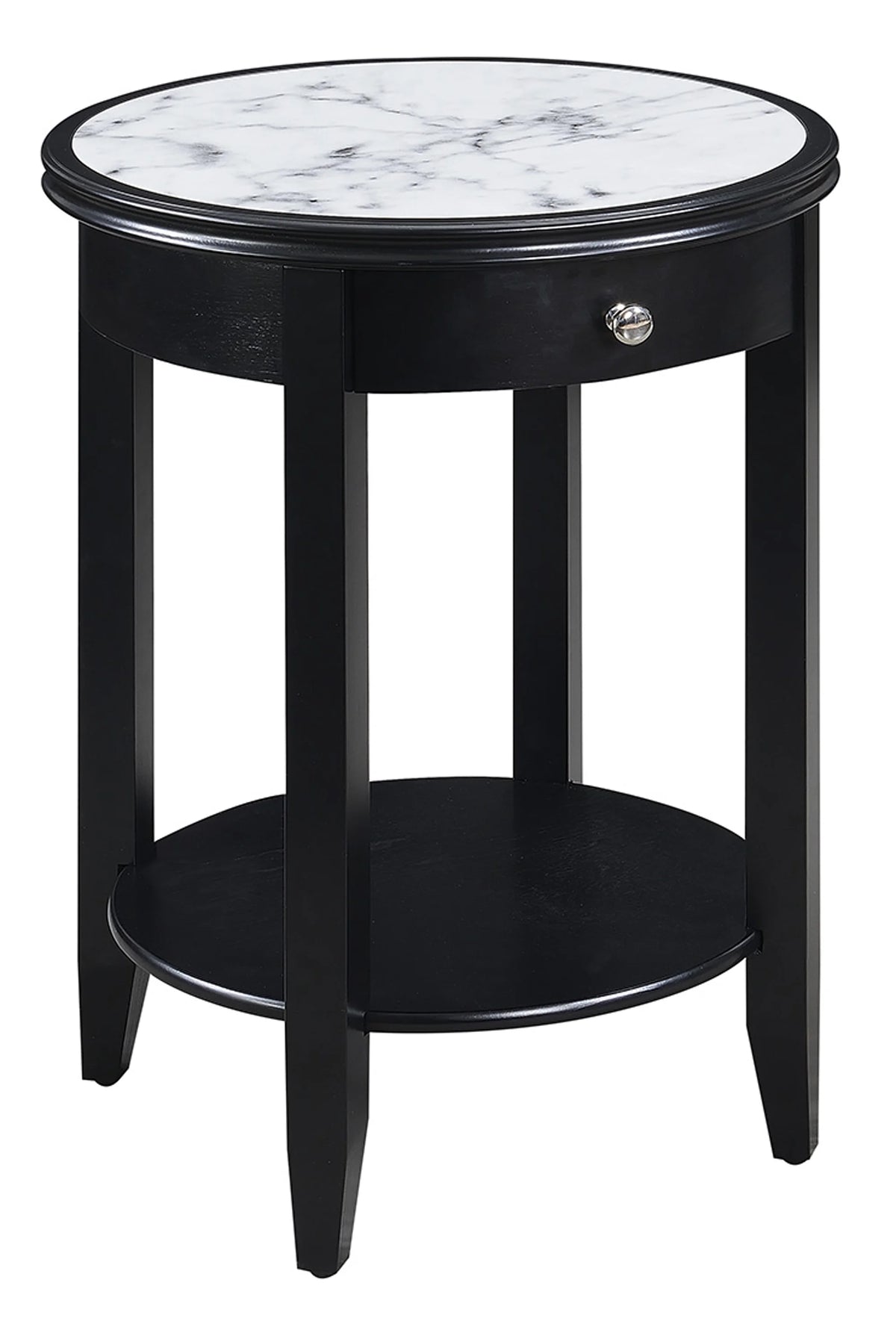 White 1 Drawer End Table with Shelf D54553
