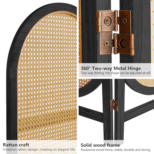 4 Panel Folding Rattan Room Divider E4159