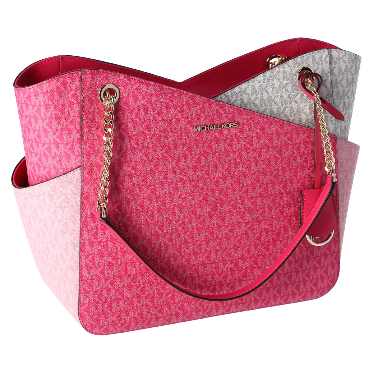 Electric Pink Large Chain Tote Handbag X25048