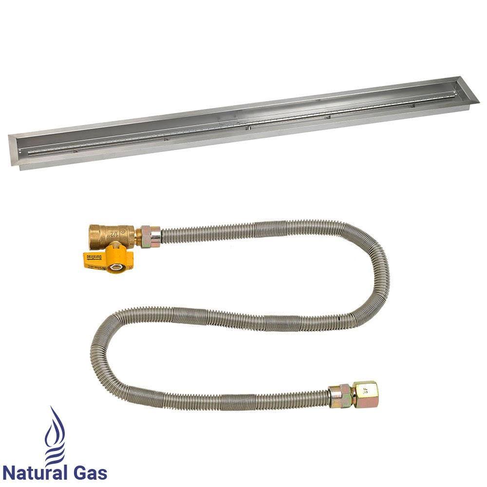 48x22 Linear Stainless Steel Drop-in Fire Pit Pan with Spark Ignition Kit X396