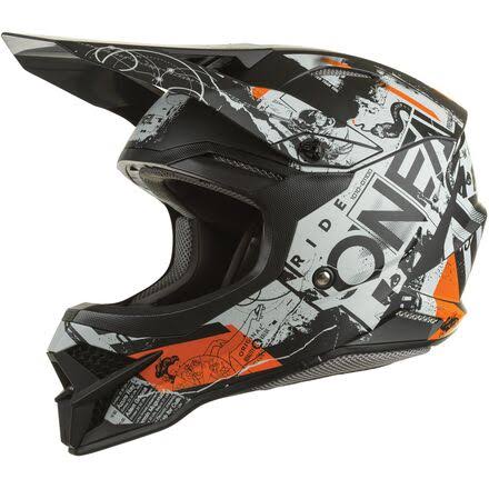 Black/Grey/Orange Racing Helmet T7438