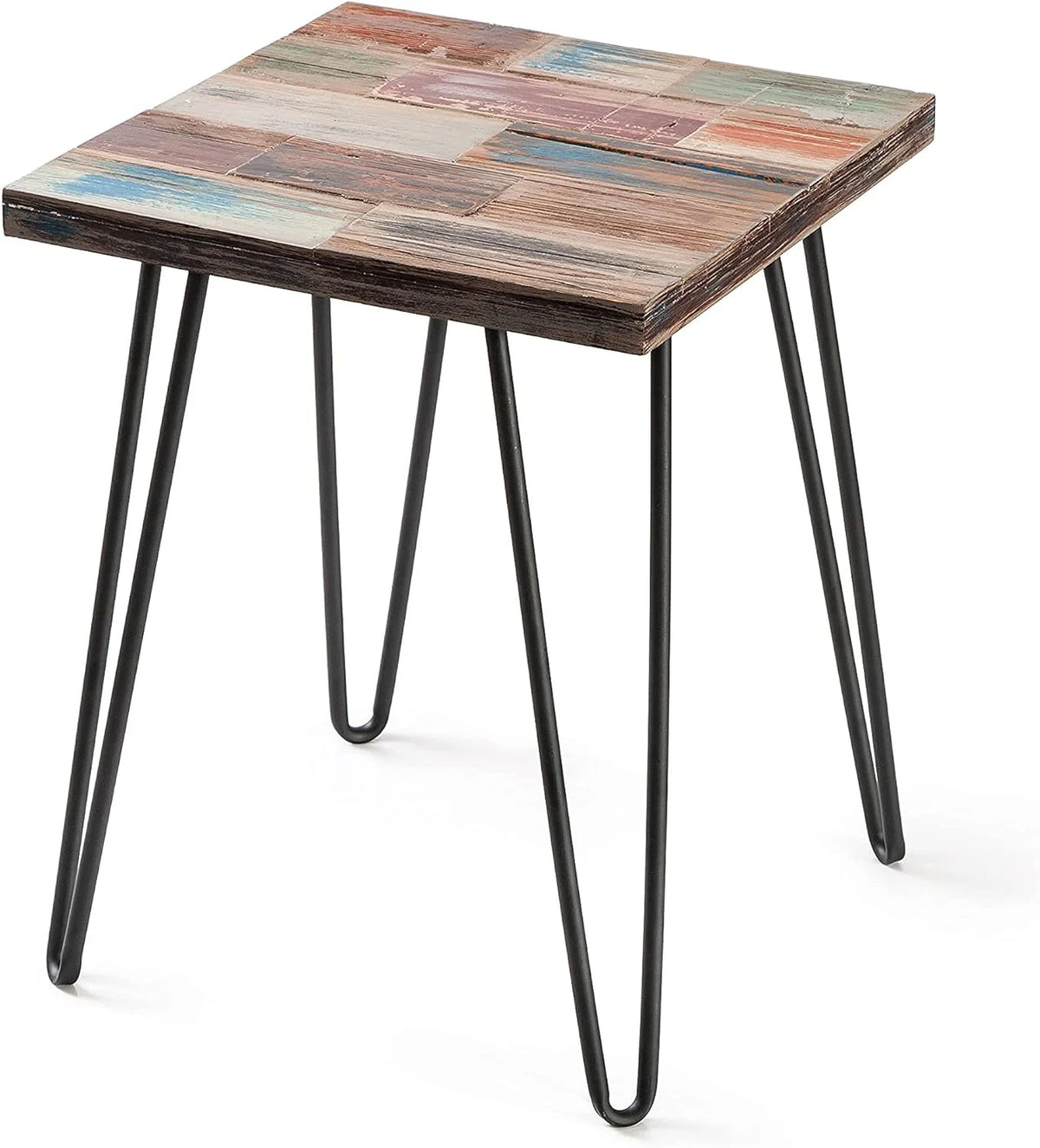 Reclaimed Wood End Table with Hairpin Legs B584722