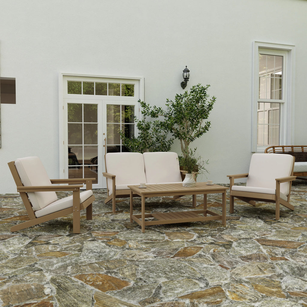 All-Weather Poly Resin Adirondack Chair with Cushions Z3685