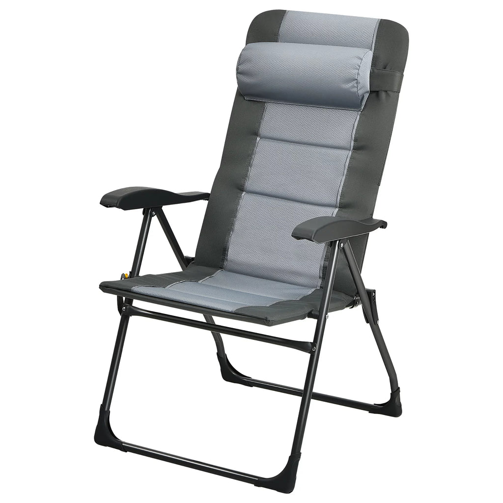 4 PCS Gray Patio Folding Chair Ottoman Set F218