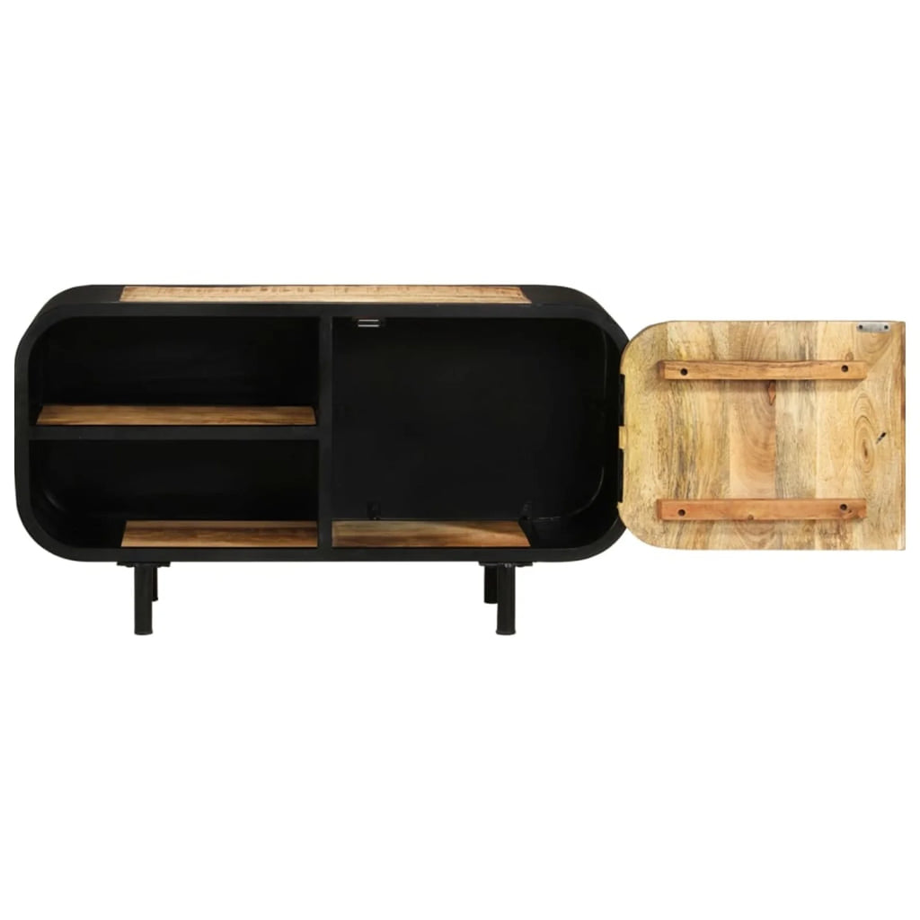 Mango Wood TV Stand with 2 Storage Shelves S9040