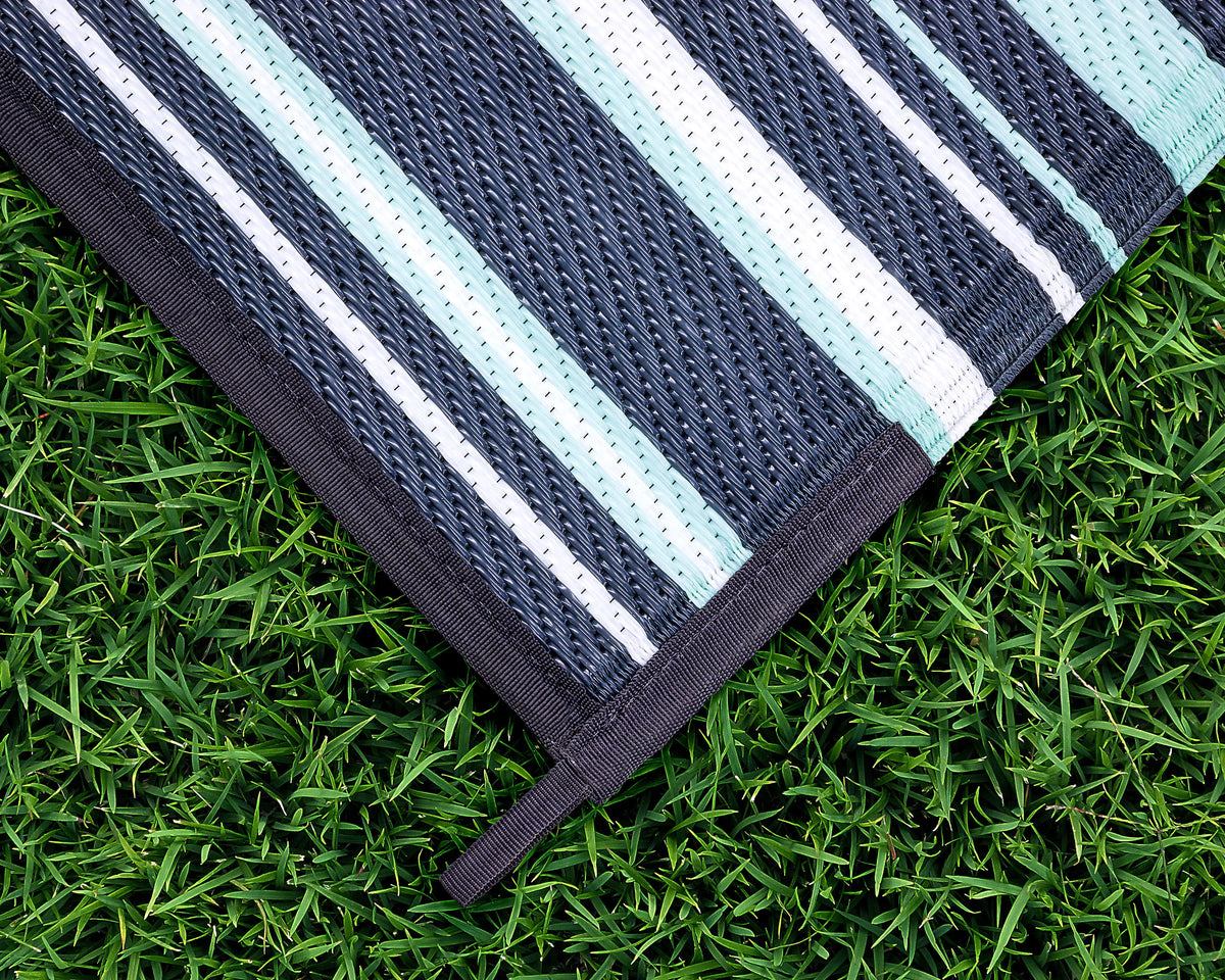 Reversible RV Awning and Outdoor Mat 9-feet x 12-feet Multicolor W824
