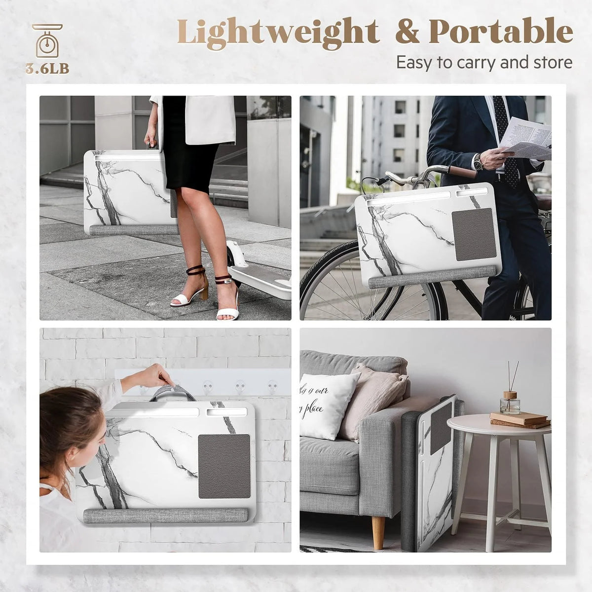 Foldable Lap Desk with Mouse Pad and Storage Drawer, Fits Up to 17" Laptop G9305