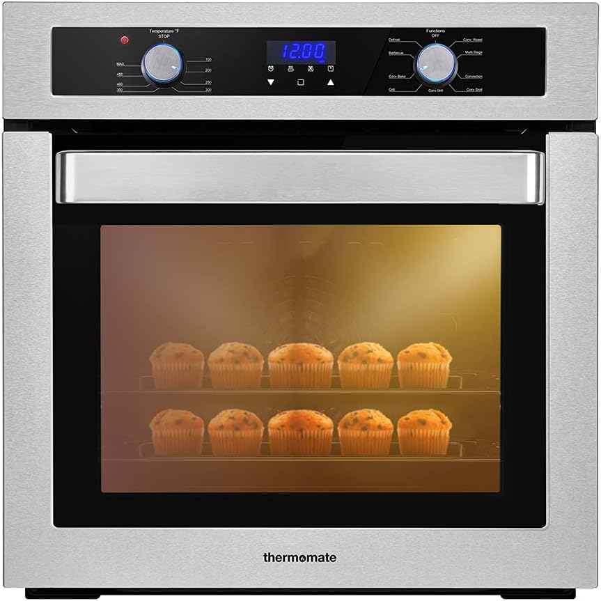 Single Wall Oven, 2.3 Cu.ft. Built-in Electric Wall Oven with Stainless Steel Finish W857