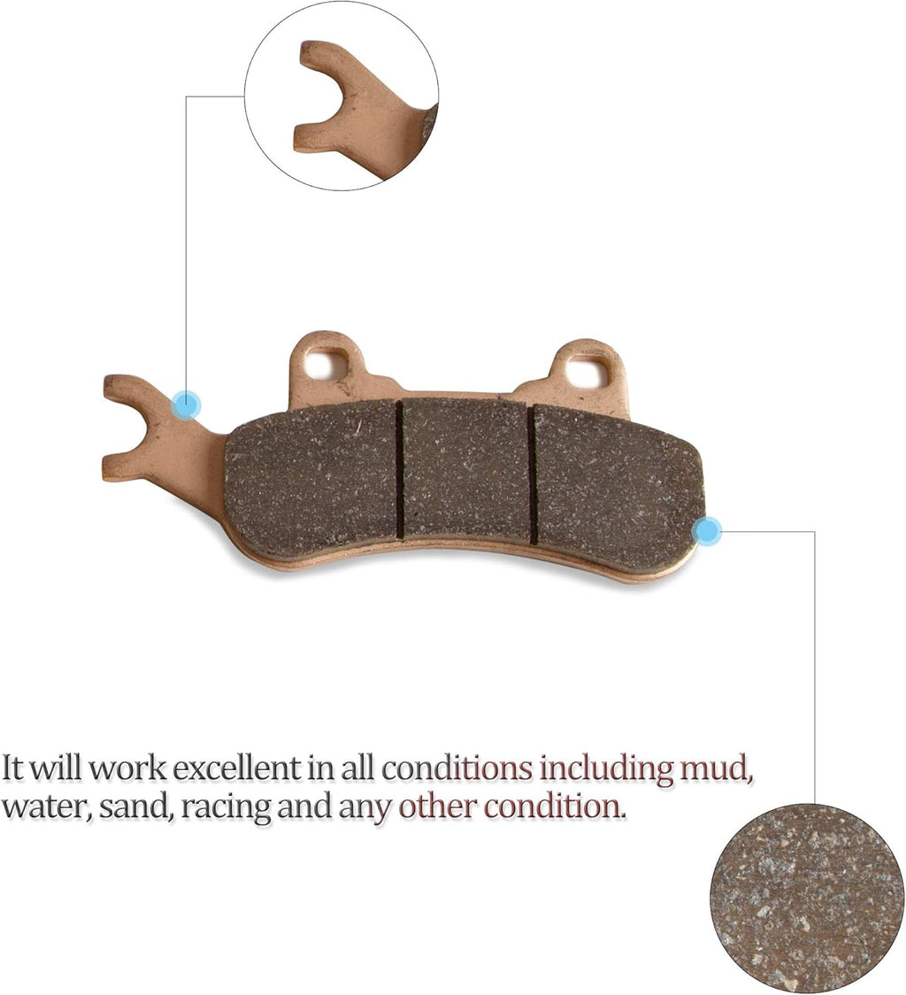 4 Sets Front and Rear Brake Pads Compatible with Can-Am Maverick X3 4x4 XRS, Sintered Metal Brake Pads I956063