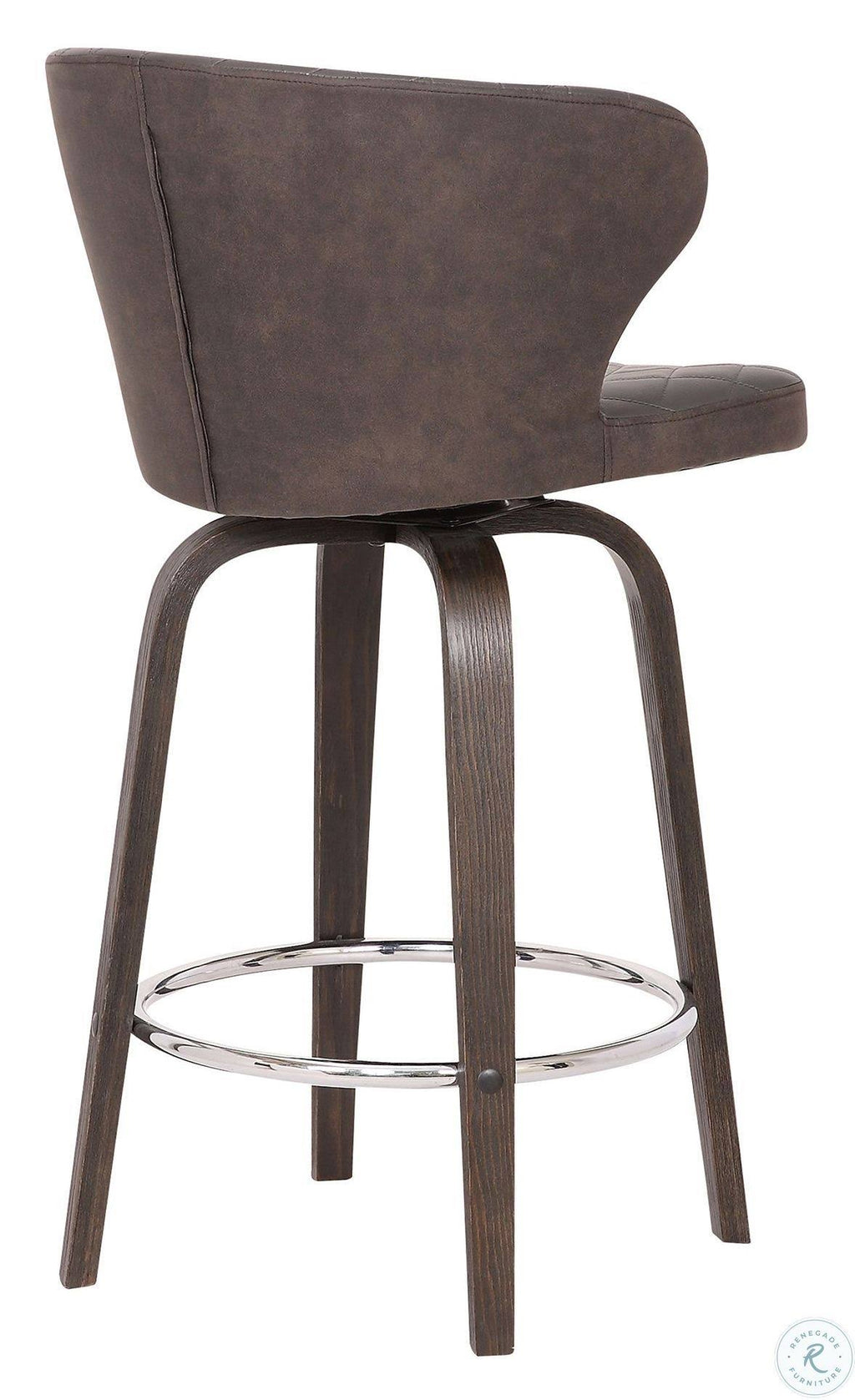 Swivel Brown Faux Leather Bar Stool O34587