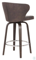 Swivel Brown Faux Leather Bar Stool O34587