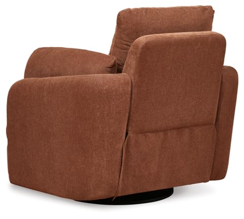 Orange Swivel Glider Rocker Recliner with 2 Bolster Pillows L649854