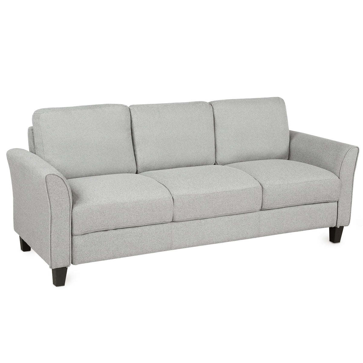 Light Gray 3-Seat Linen Fabric Sofa G92901