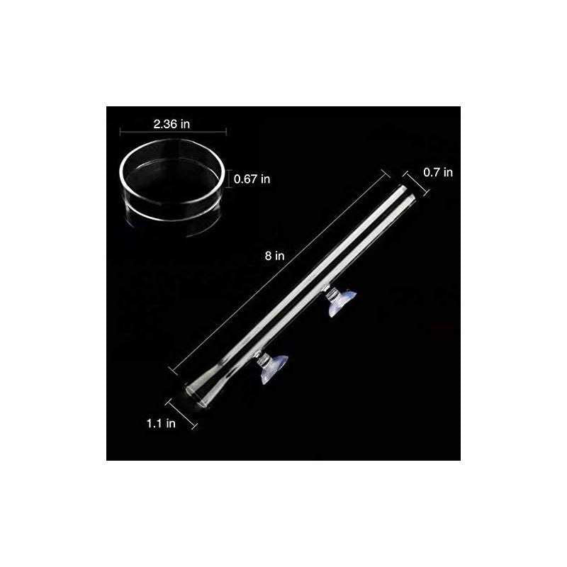 Aquarium Shrimp Feeding Tube and Dish Clear Crystal Glass E586130