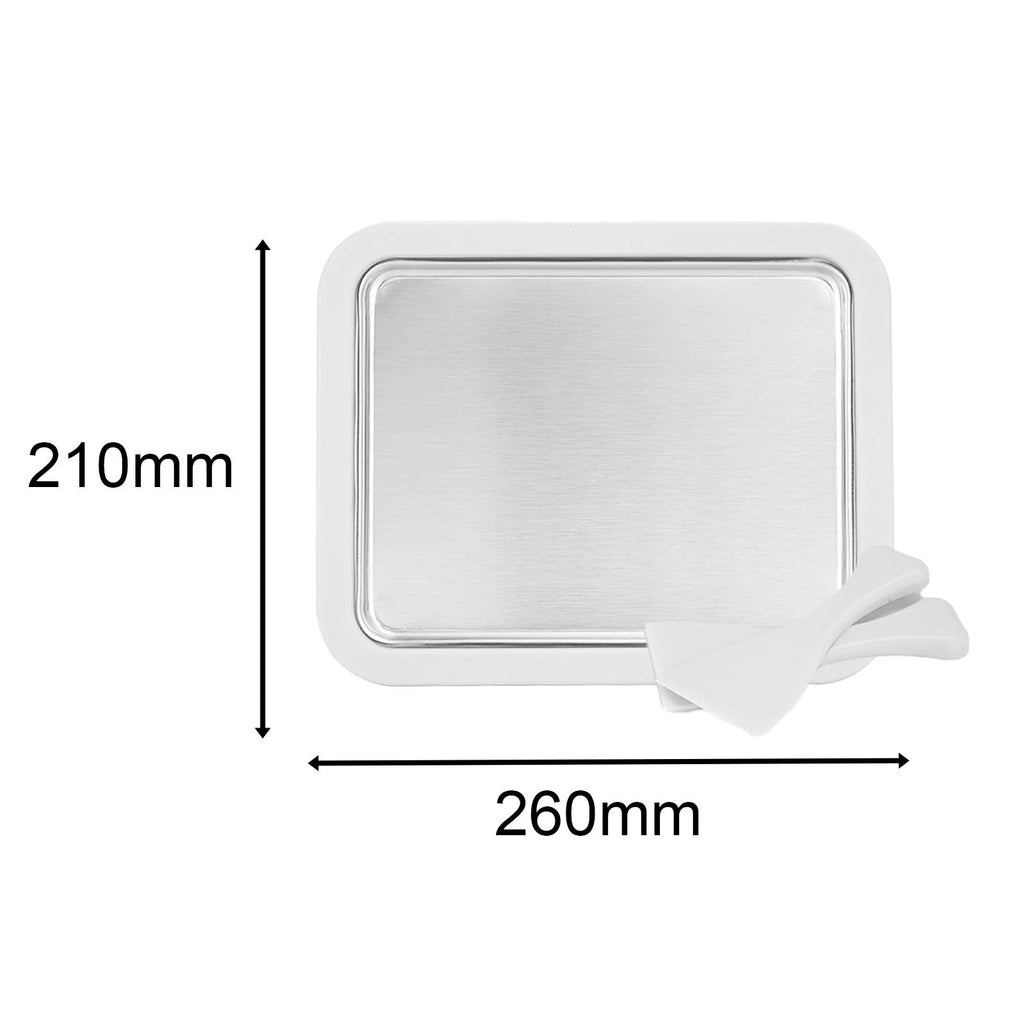White Ice Cream Maker Roller Pan with 2 Scrapers Z933