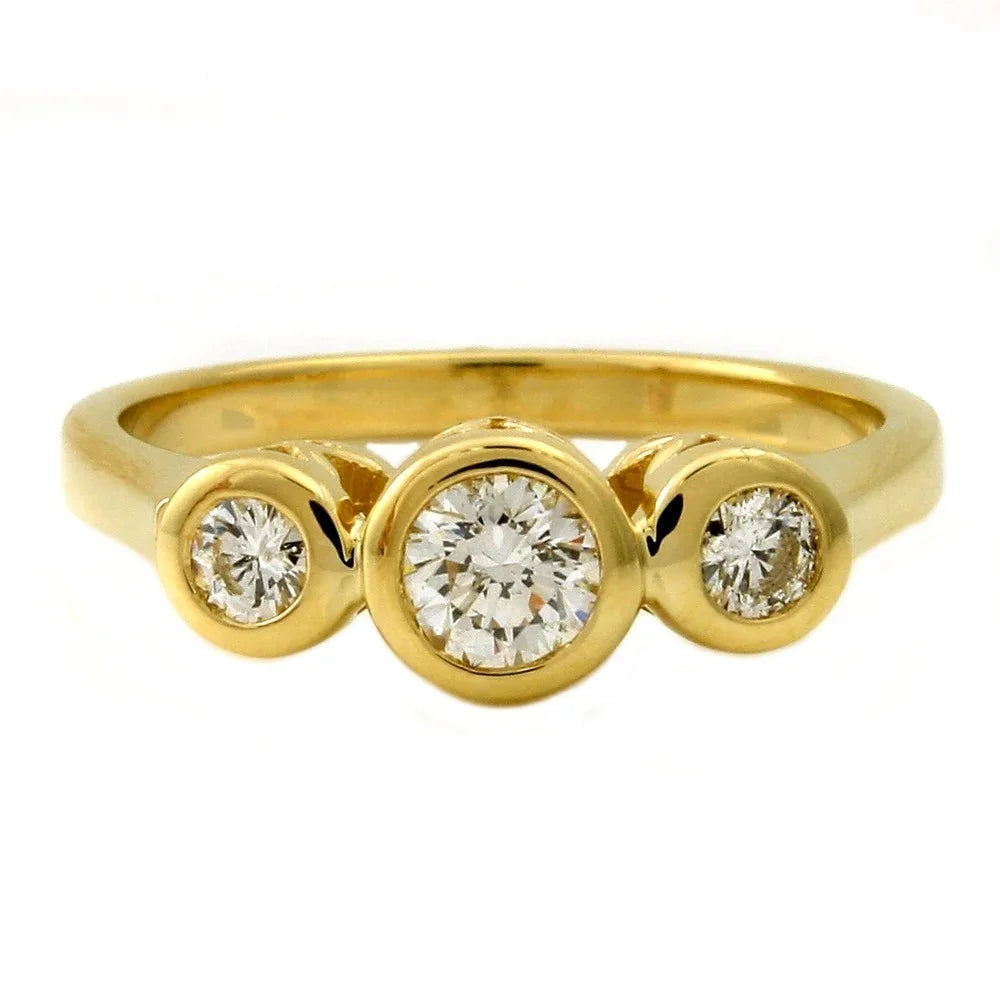 14K Yellow Gold Three-Stone Diamond Ring B641779