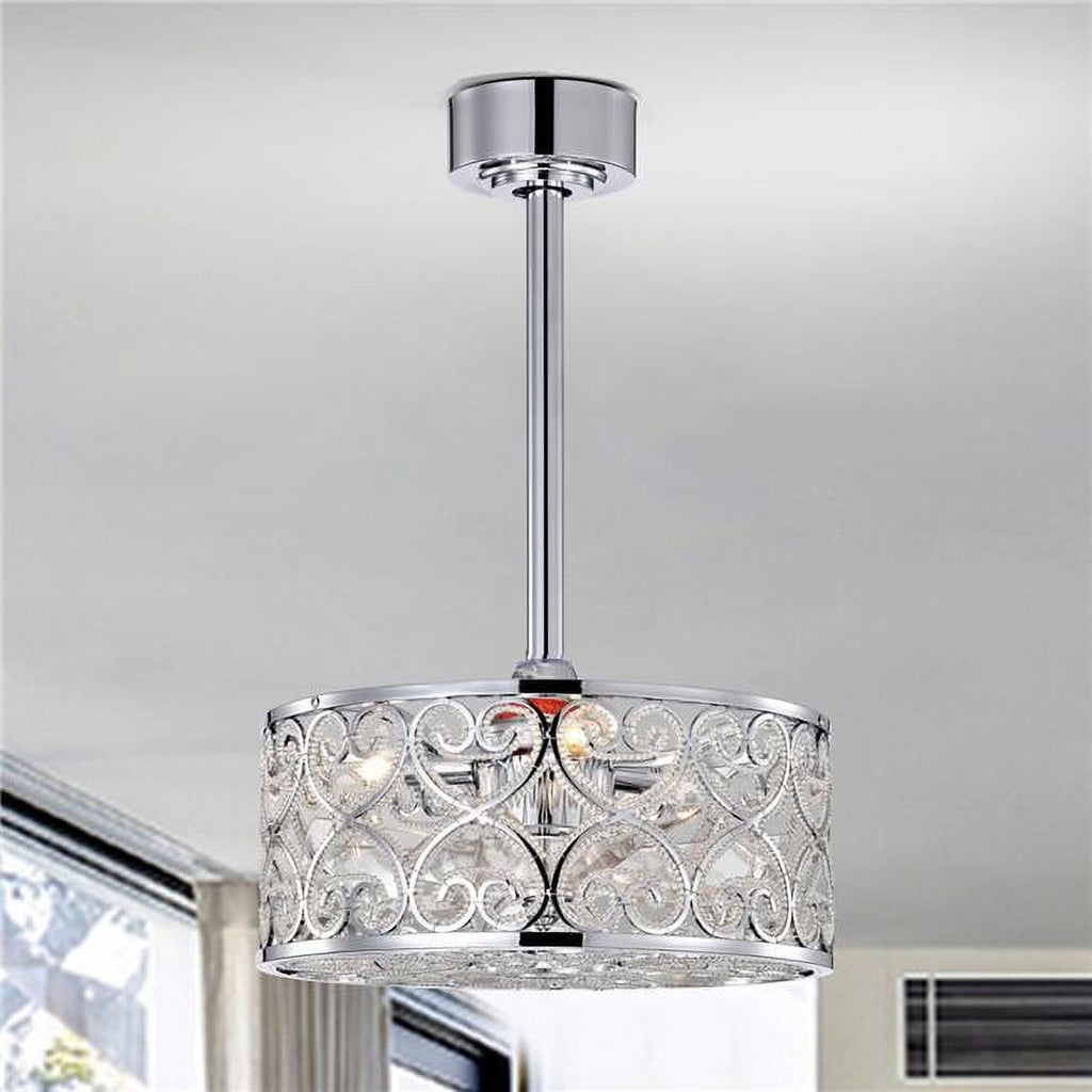 16 Inch Chrome Polish Crystal Fandelier M682910