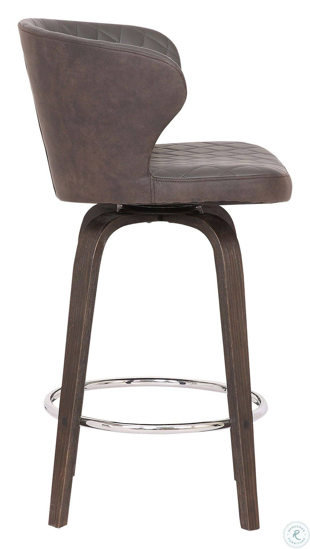 Swivel Brown Faux Leather Bar Stool O34587