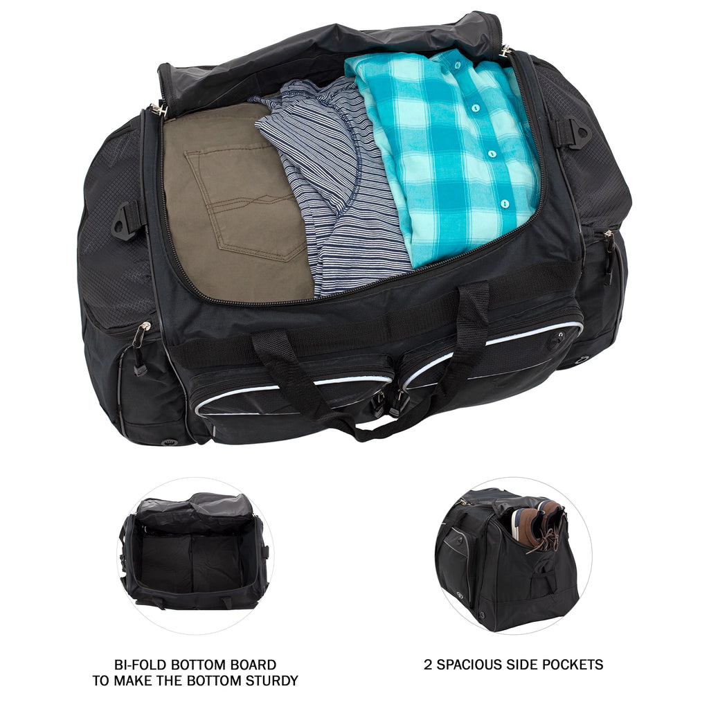 Polyester Sport and Travel Duffel Bag, Black S578