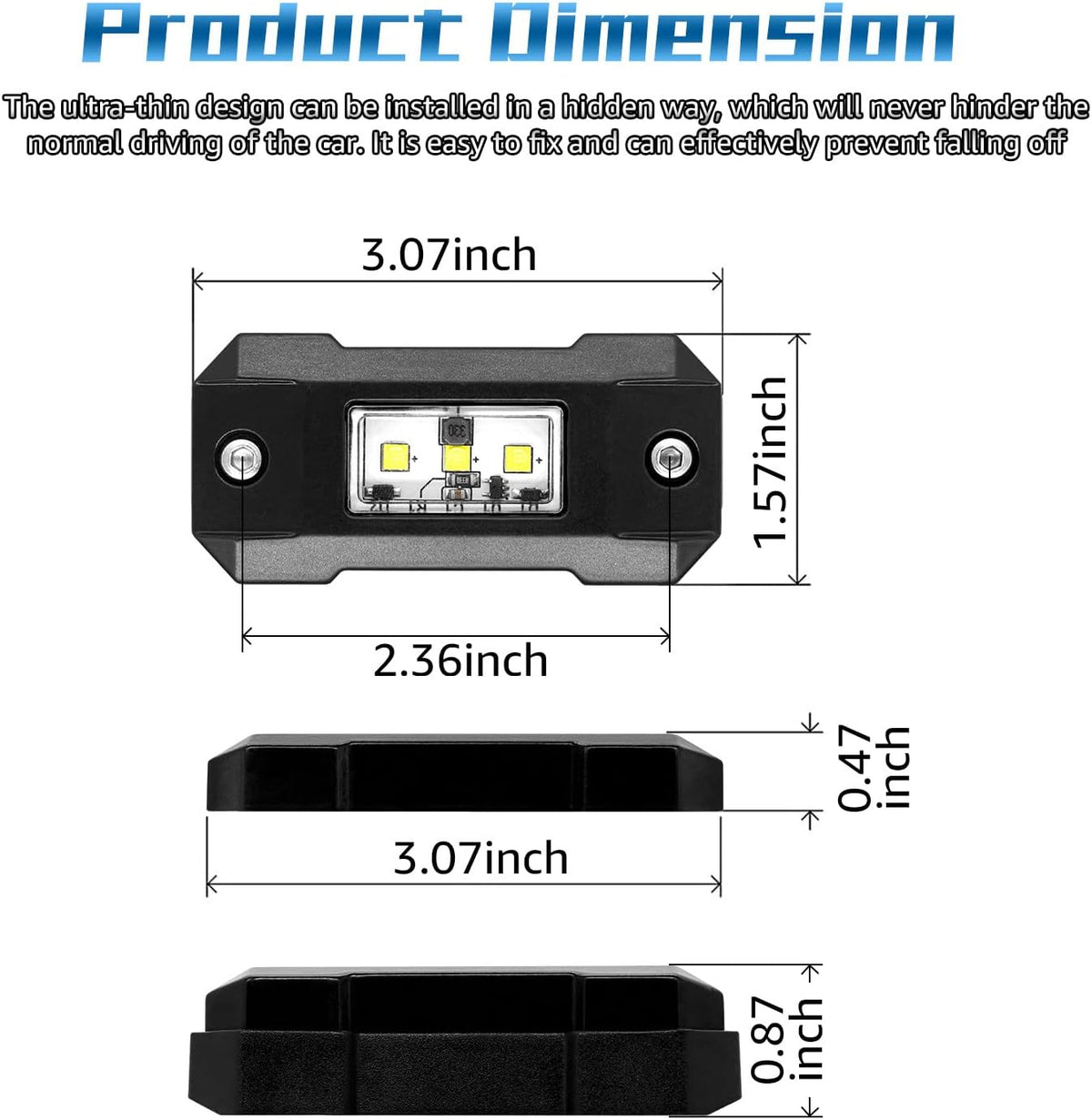 White 16 Pod Waterproof LED Rock Lights for Car Truck SUV Offroad Boat ATV UTV W171