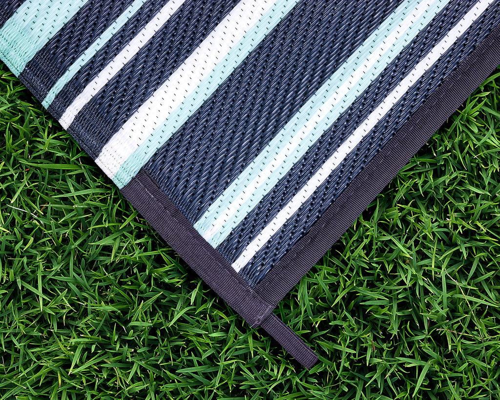 Reversible RV Awning and Outdoor Mat 9-feet x 12-feet Multicolor W824
