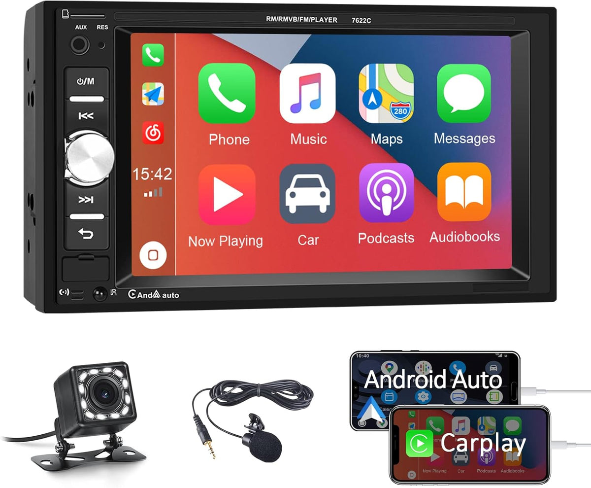 6.2" HD Touch Screen Double Din Car Stereo with Bluetooth U156